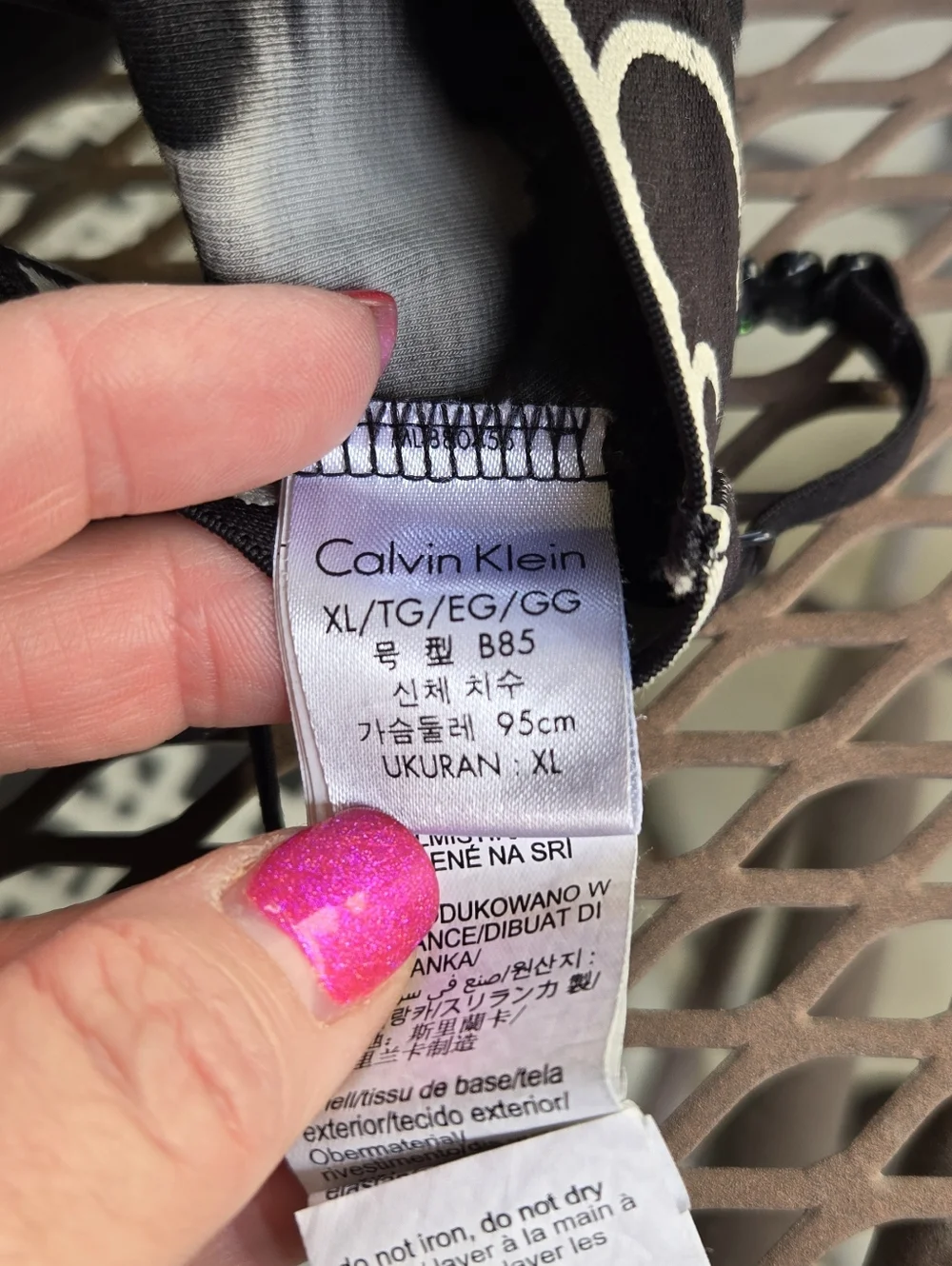 Calvin Klein Black & White Tie-Dye Triangle Bralette